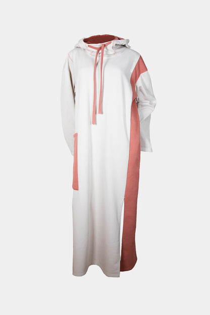 DRESS - HOODY - BEIGE/PINK