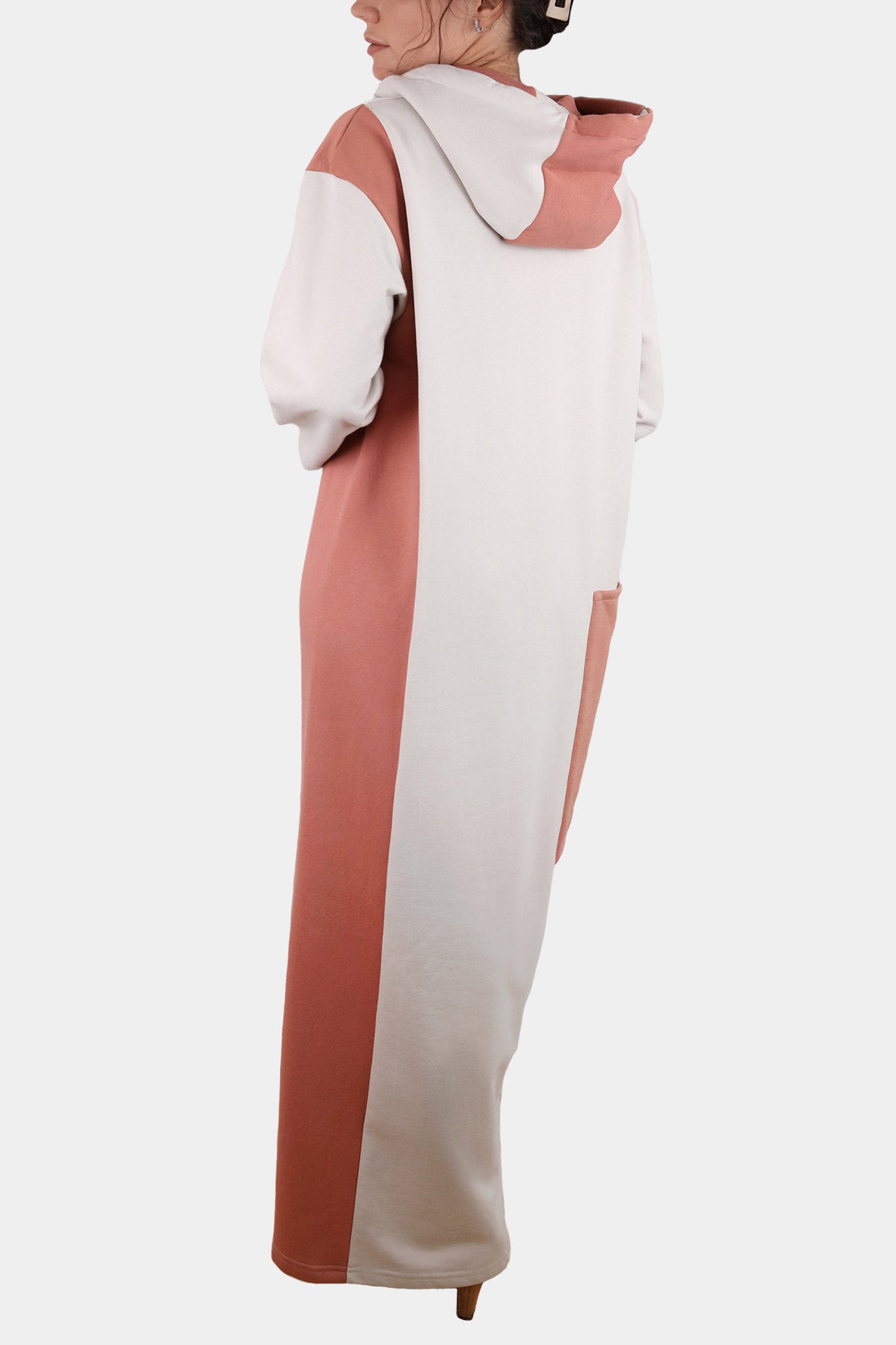 DRESS - HOODY - BEIGE/PINK