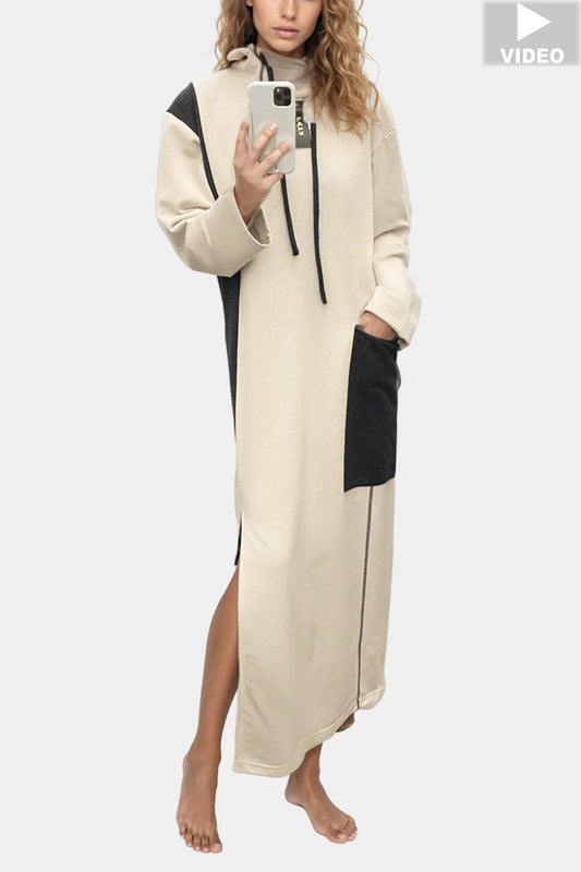 HOODY - BEIGE/GREY - DRESS