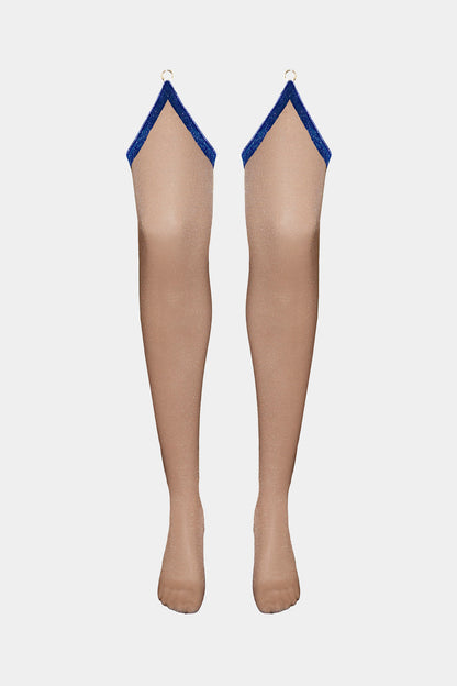 STOCKINGS - ISADORA - SKIN/BLUE