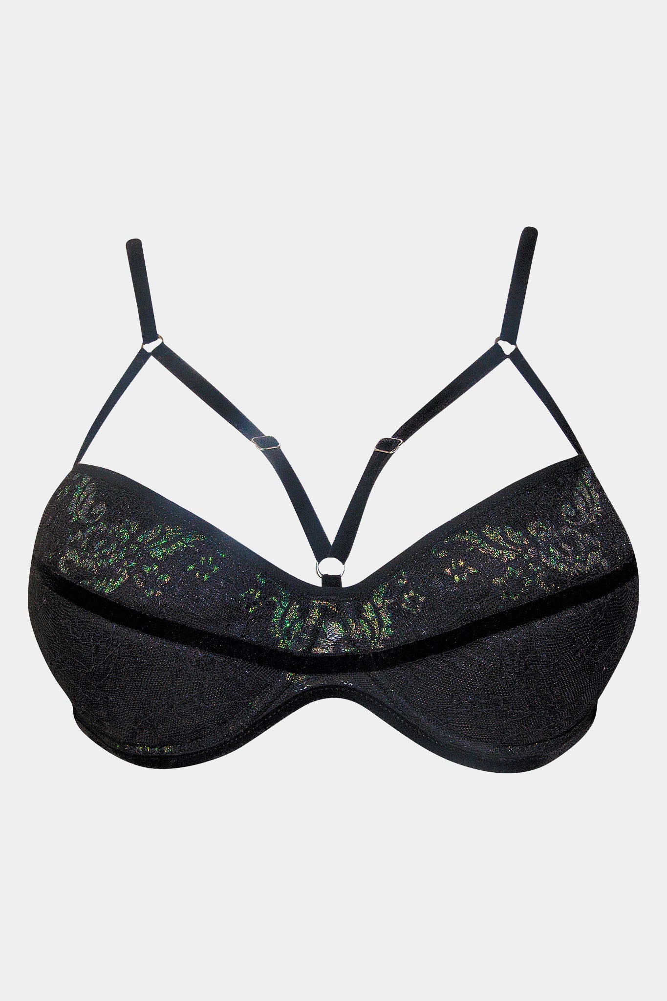 PUSH-UP BRA - JACQUELINE - BLACK GREEN