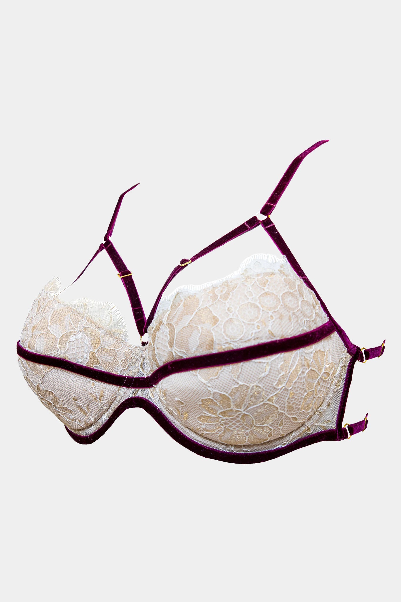 JACQUELINE - MILK/BORDO - BRA PUSH-UP