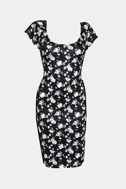 Kleid - JASMINE - SCHWARZER PRINT
