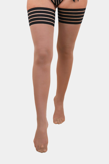 STOCKINGS - KYLIE - SKIN/BLACK