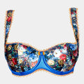 Maria - Blue - Underwired padded balconette bra