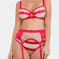 Royal Sapphire - Red - Suspender Belt