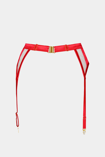 SUSPENDER BELT - ROYAL SAPPHIRE - RED