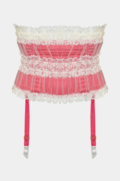 ANDREA - PINK/MILK - SUSPENDER BELT