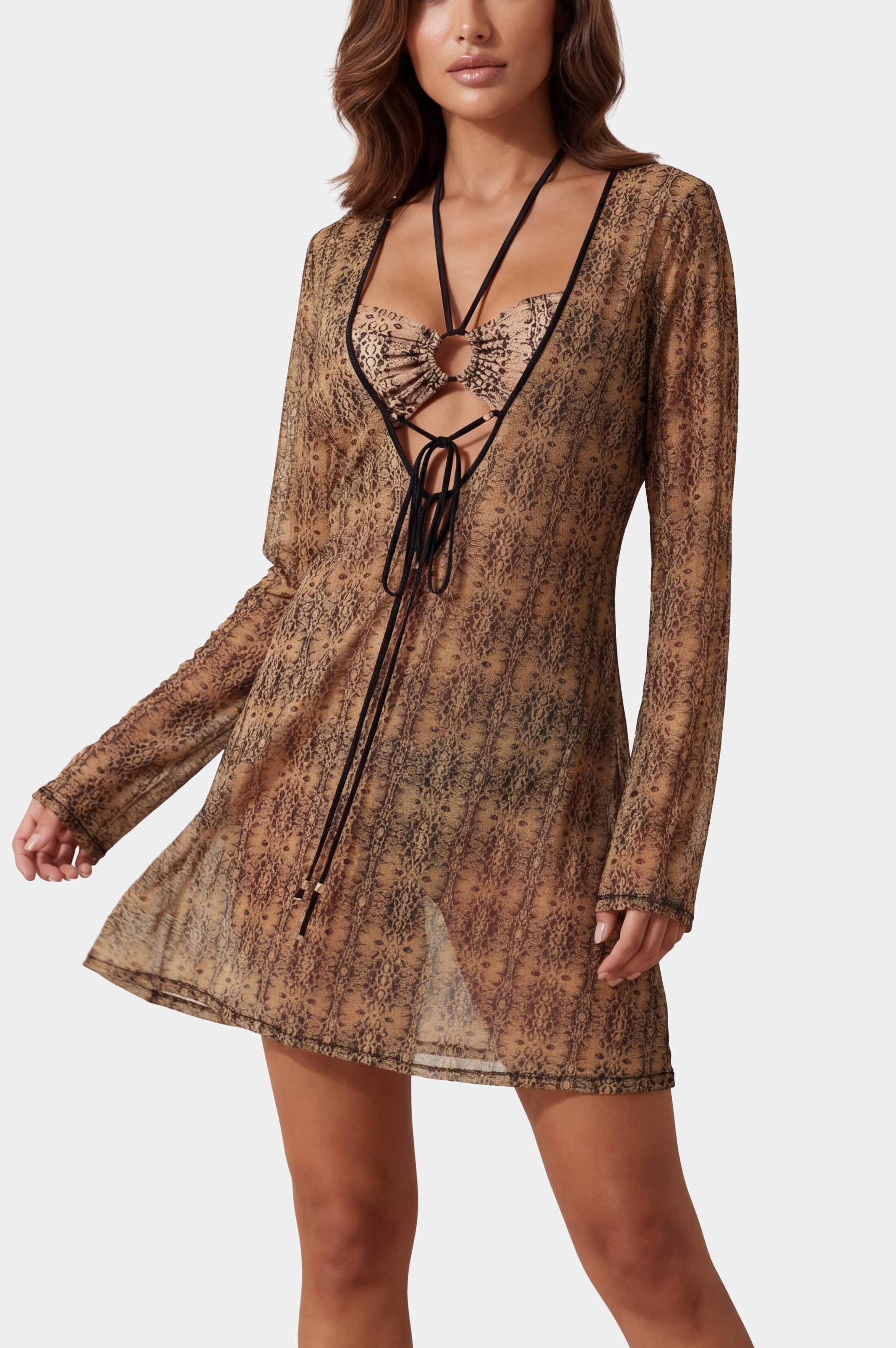Pithon - Beach Cover-Up with SPF 35 – Lightweight Printed Mesh