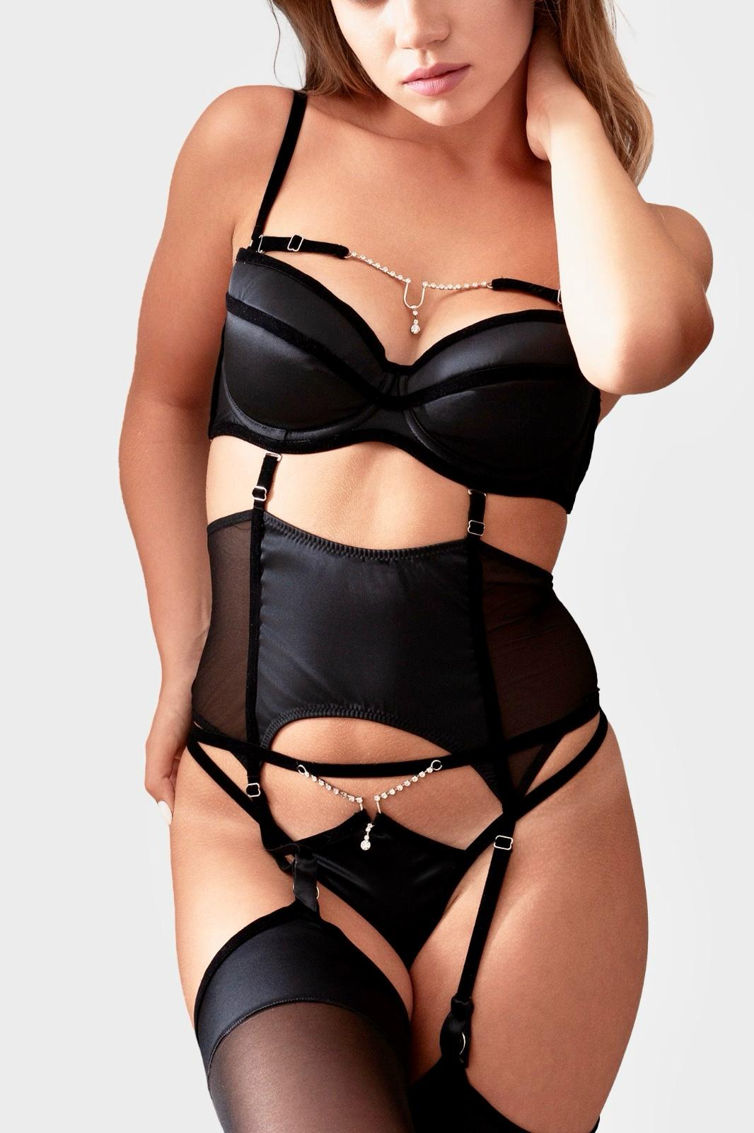 SUSPENDER BELT - ISADORA - BLACK