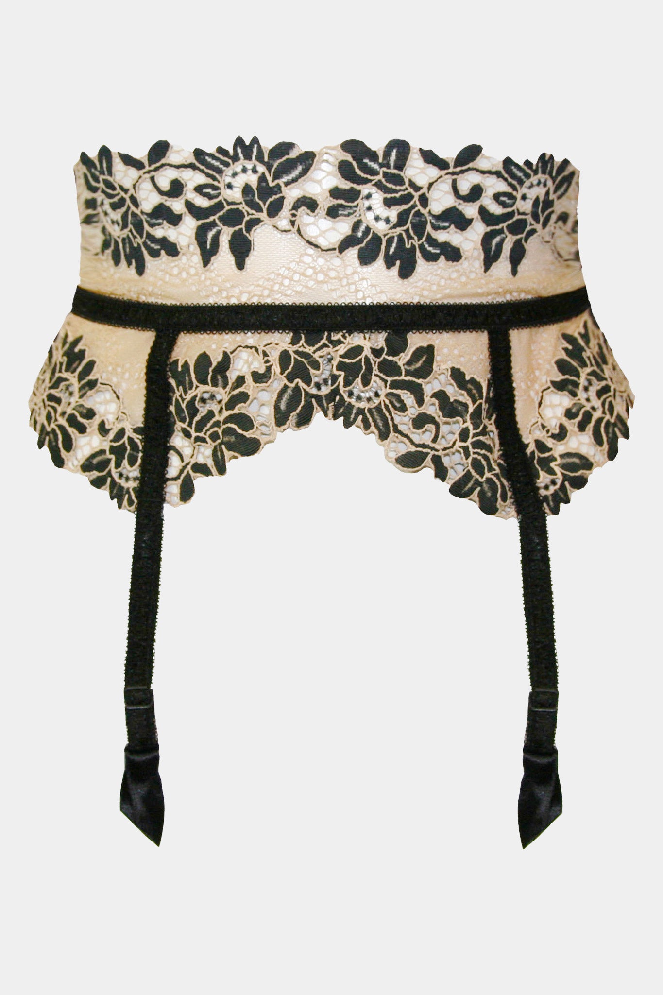 DANIELLA - COFFEE BLACK - SUSPENDER BELT
