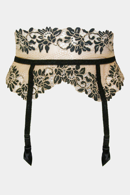 SUSPENDER BELT - DANIELLA - COFFEE BLACK