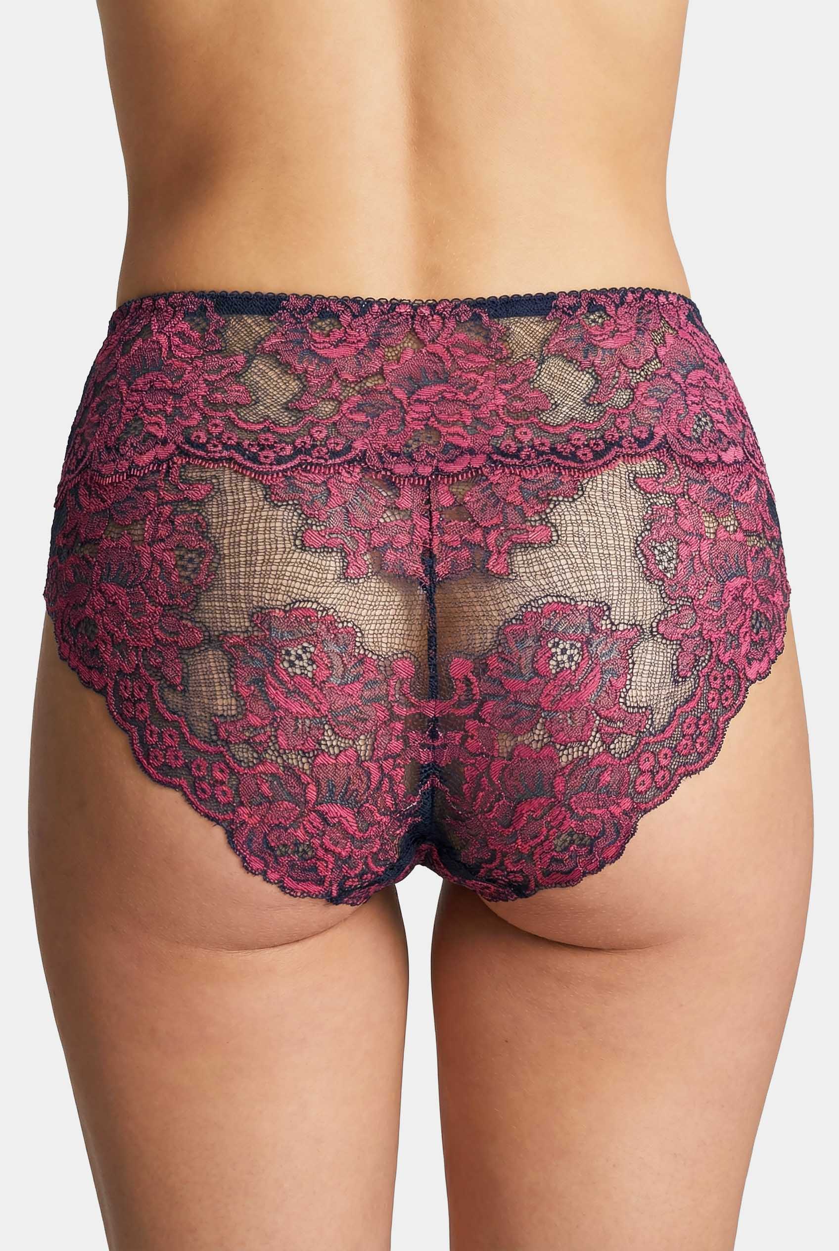 Debora - Blue/pink - High-waist panty