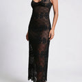Daniella - Black - Elegant maxi slip with soft cups