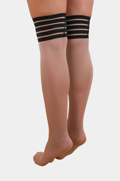 LONG SOCKS - KYLIE - SKIN/BLACK