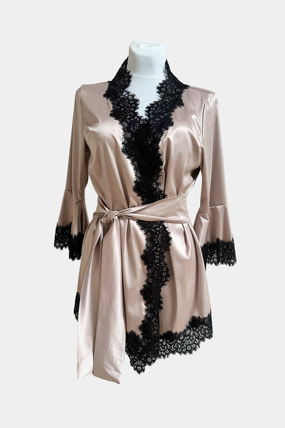 KIMONO SHORT - MILADY - COFFEE BLACK