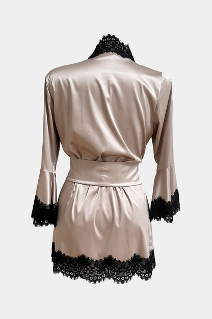 KIMONO SHORT - MILADY - COFFEE BLACK