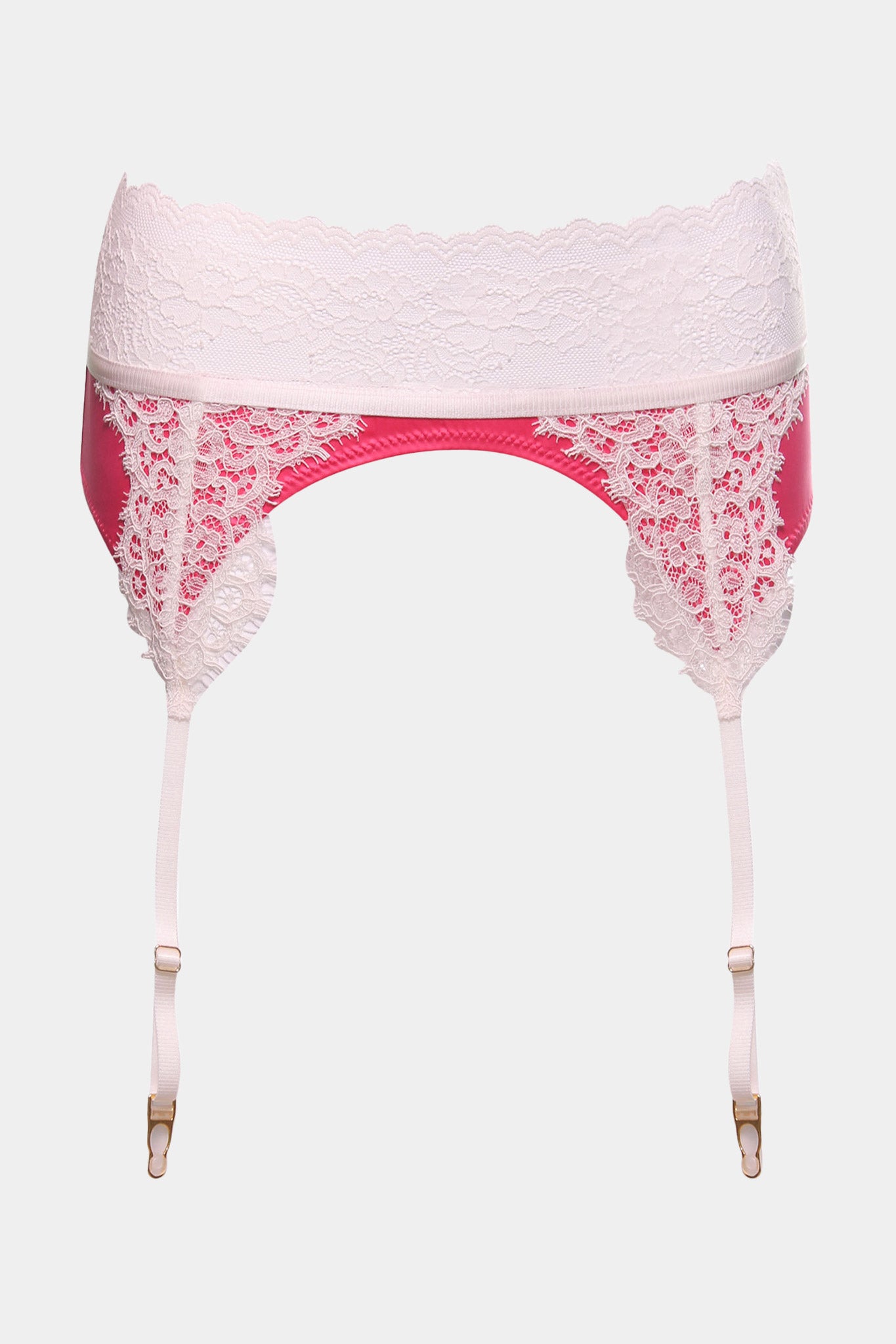 SUSPENDER BELT - MOZART - PINK/MILK