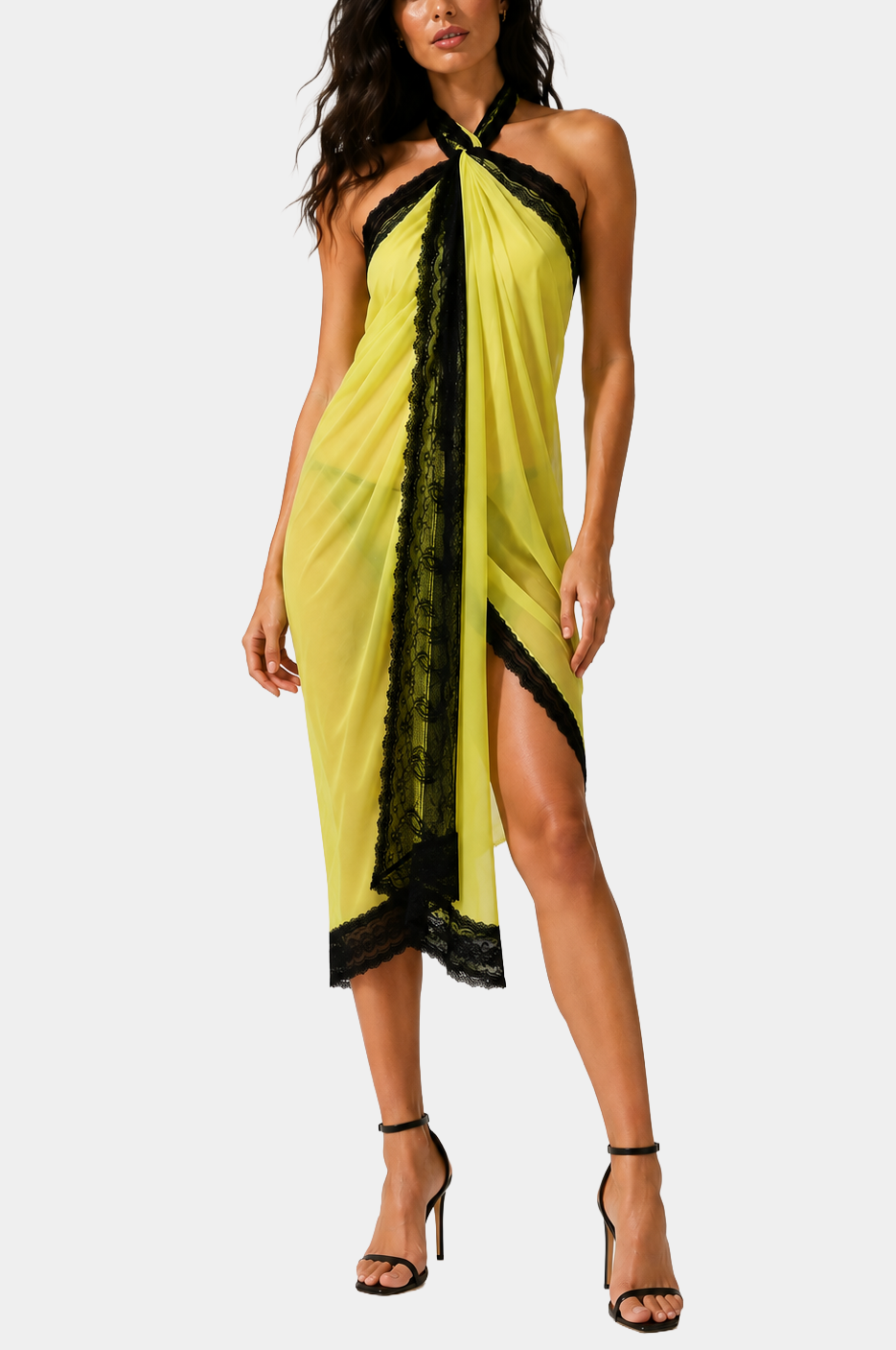 Sun on the beach - Yellow/Black - Pareo
