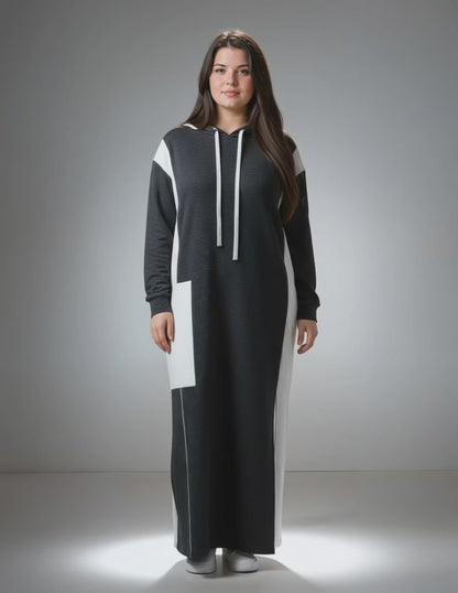 HOODY - GREY/BEIGE - DRESS