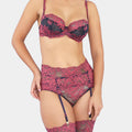 DEBORA - BLUE PINK - SUSPENDER BELT