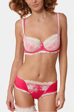 Andrea – Underwired Soft Cup Bra – Pink & Milk